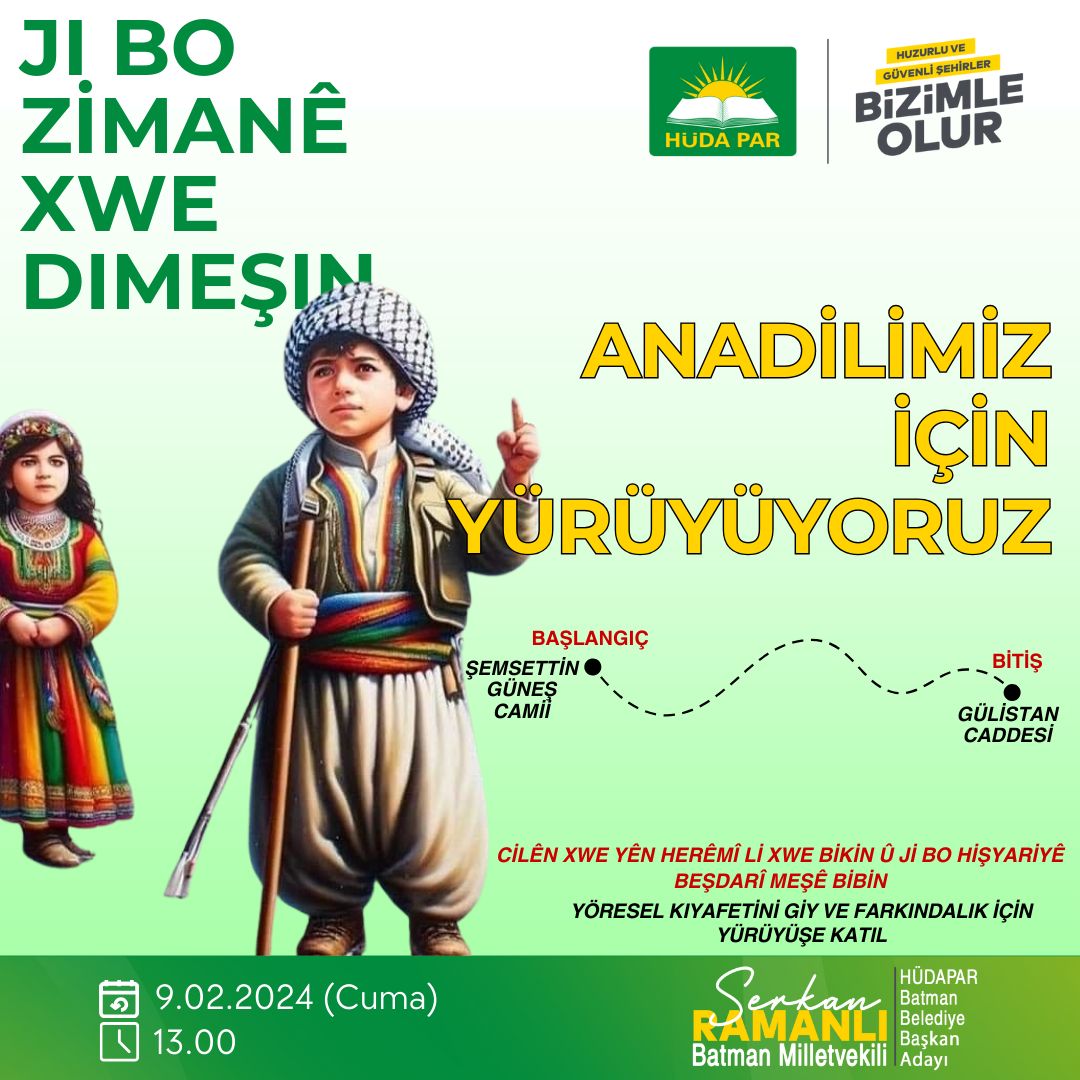 Batman’da Anadil için yürüyüş düzenleniyor