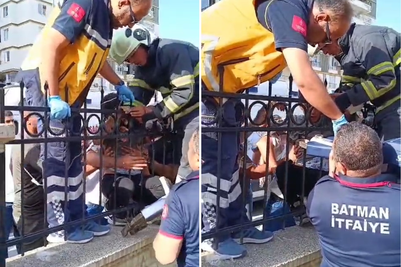 Koluna demir saplanan çocuk kurtarıldı