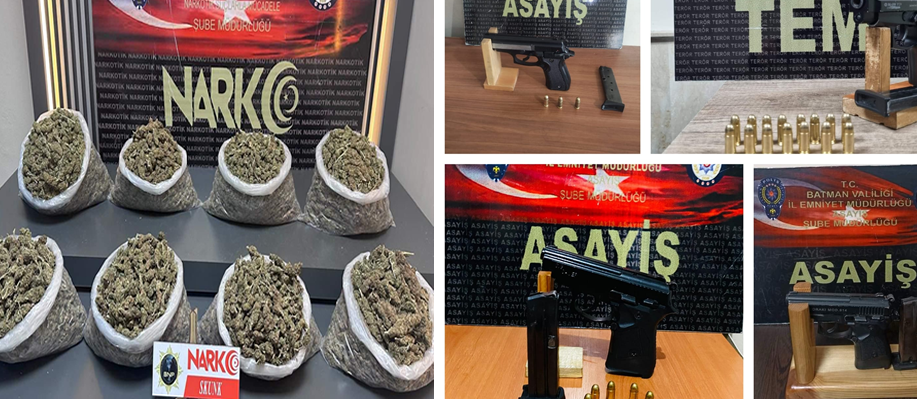 Batman’da silah ve uyuşturucu operasyonu: 12 gözaltı