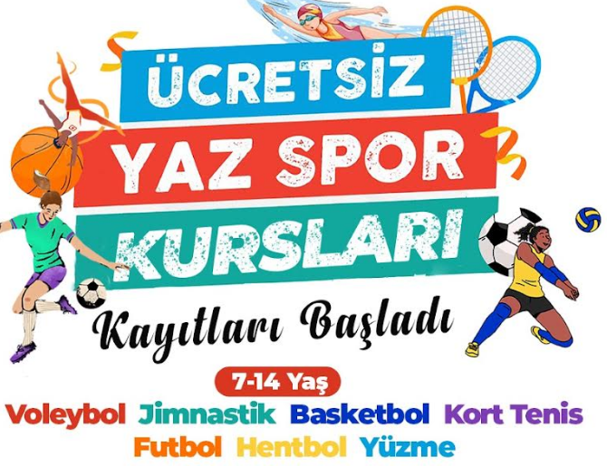 ÜCRETSİZ YAZ SPOR KURSLARI KAYITLARI BAŞLADI