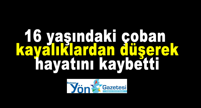 16 yaşındaki çoban kayalıklardan düşerek hayatını kaybetti