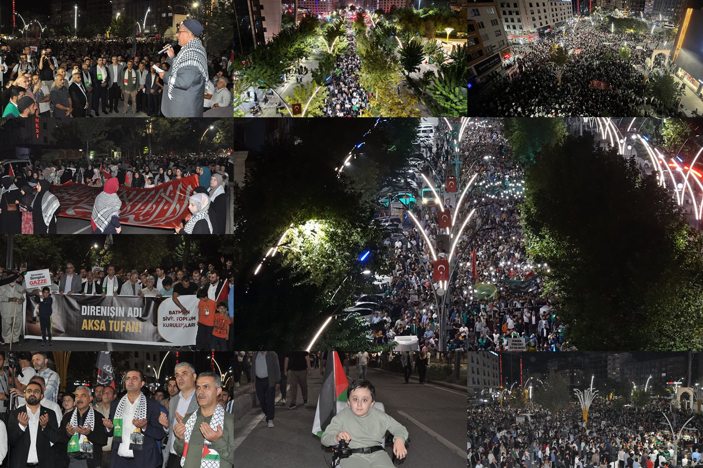 Batman’da On Binler Aksa Tufanına Destek Verdi