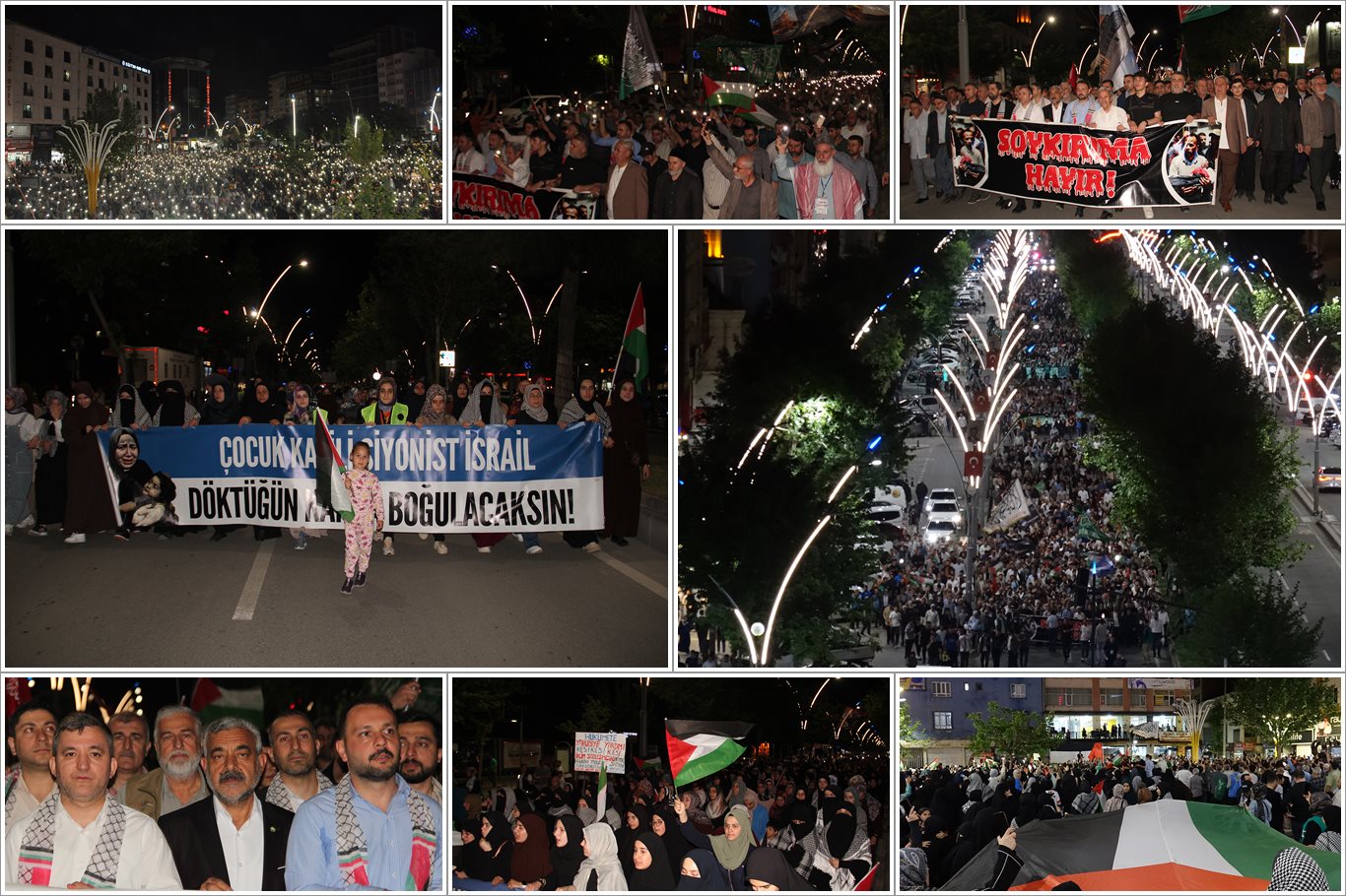 Batman’da on binler Gazze için sokağa döküldü