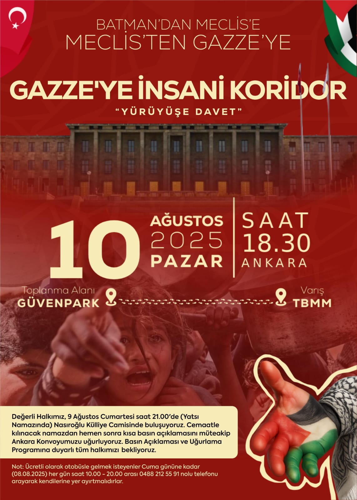 Batman’dan Gazze için yola çıkacaklar