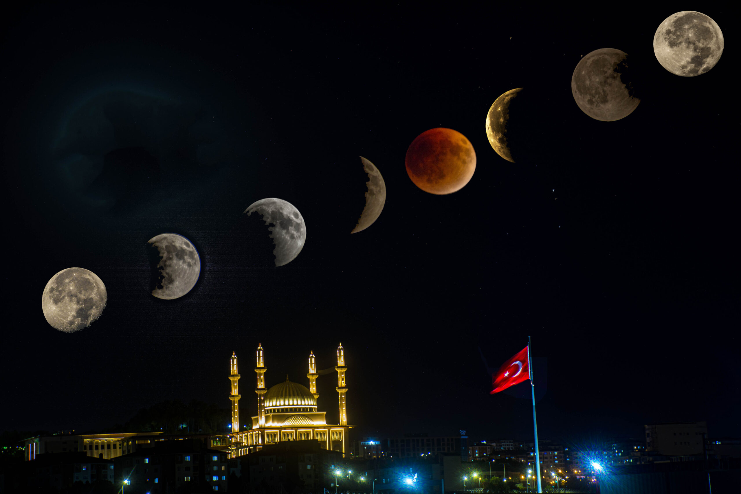 Batman’da Kanlı Ay Tutulması İlgiyle İzlendi