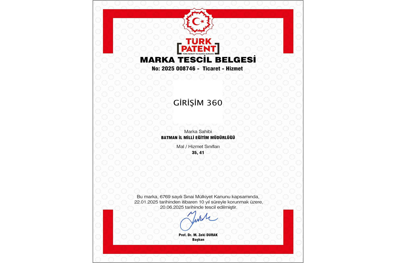 Batman’ın Eğitim Merkezi “Girişim 360” Tescillendi