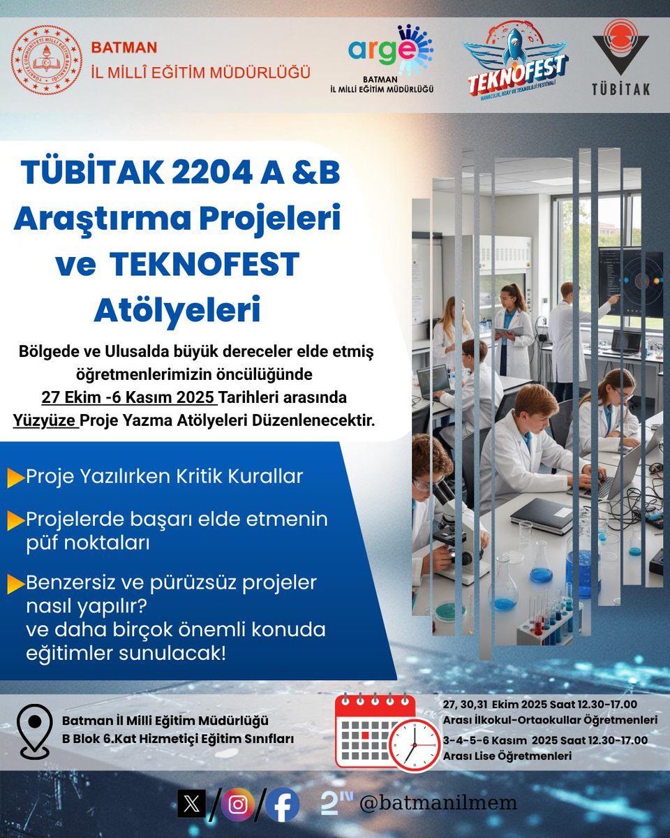 Batman’da TÜBİTAK ve TEKNOFEST Proje Eğitimleri Başlıyor