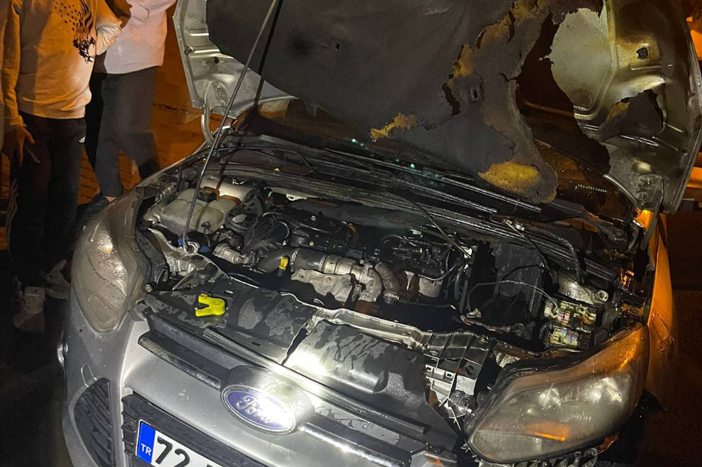 Araç Yangını Korkuttu