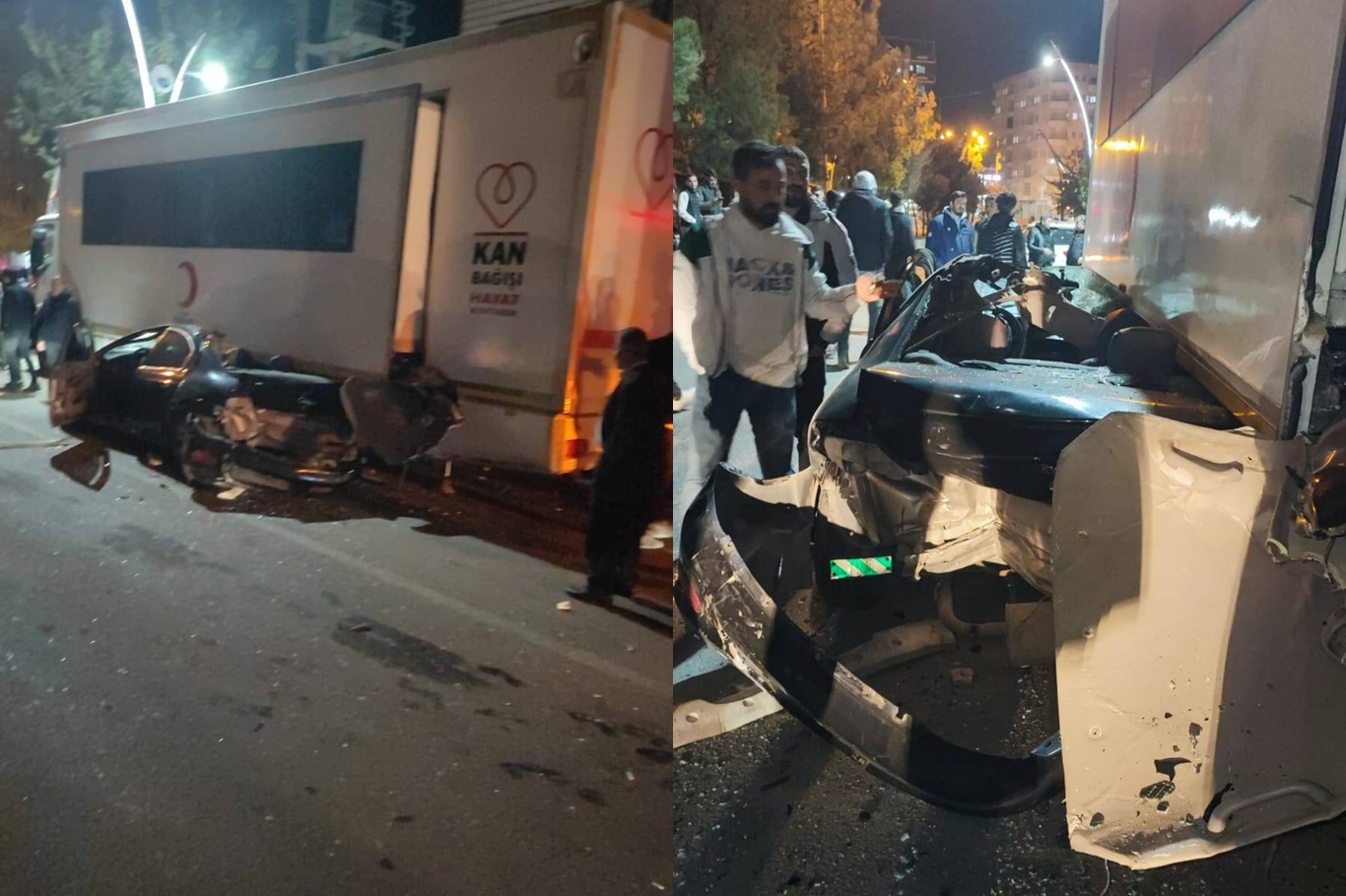 Kontrolden Çıkan Otomobil Kızılay Tırının Altına Girdi