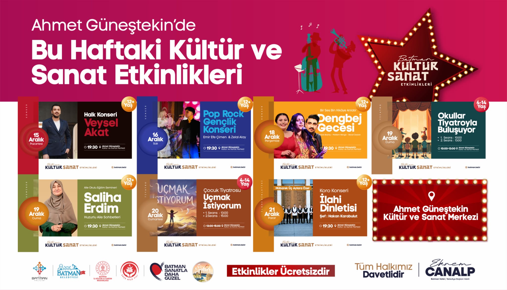 Batman’da Aralık Ayı Kültür ve Sanat Etkinlikleri