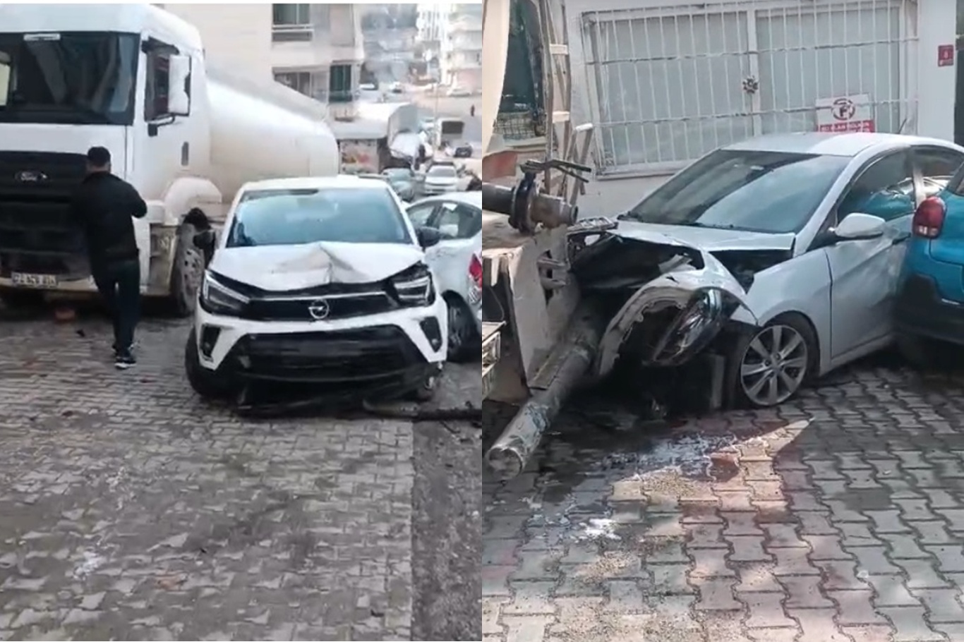 Freni Boşalan Tanker 8 Araca Çarptı