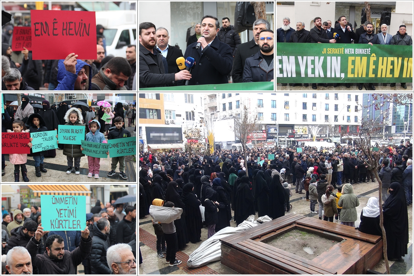 HÜDA PAR, Suriye’deki Kürtler için meydanlara indi